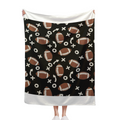 Cozy Football Throw Blanket, Lightweight Soft Sports Bedding for Adults Warm Plush Reversible Rugby Game Blanket Great Holiday Throw Blanket for Bed Sofa, print blanket gift