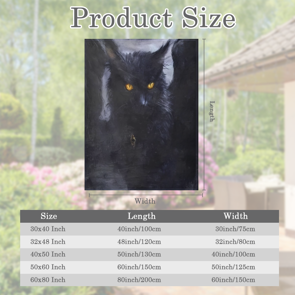 1pieza Gato Negro Poderoso Manta de Franela Estampada - Muy Suave, C¨®moda y C¨¢lida para Hogar, Oficina, Picnic, Viaje - Gran Regalo para Familiares y Amigos
