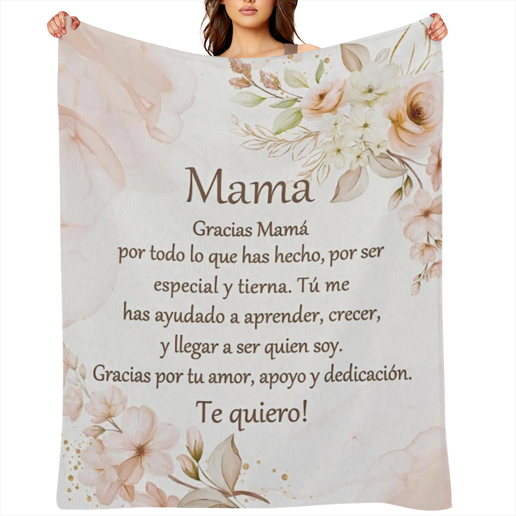 Soft, Warm Flannel Cozy Spanish Letter To Mom Throw Blanket - Perfect Gift For All Seasons, Couch, Bed, Office, And Travel