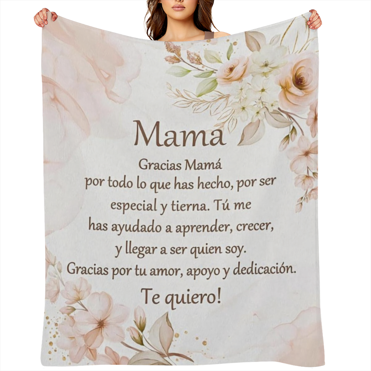 Soft, Warm Flannel Cozy Spanish Letter To Mom Throw Blanket - Perfect Gift For All Seasons, Couch, Bed, Office, And Travel