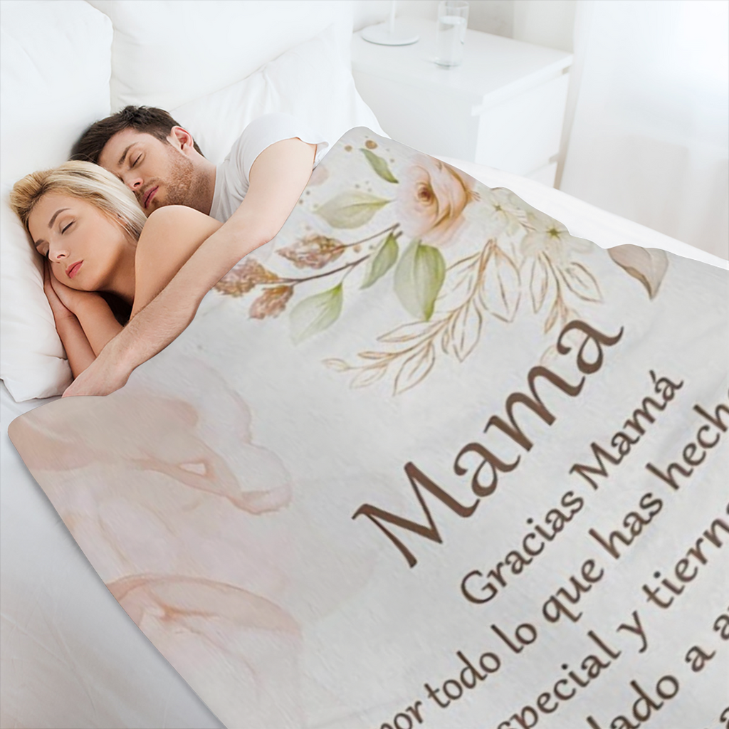 Soft, Warm Flannel Cozy Spanish Letter To Mom Throw Blanket - Perfect Gift For All Seasons, Couch, Bed, Office, And Travel