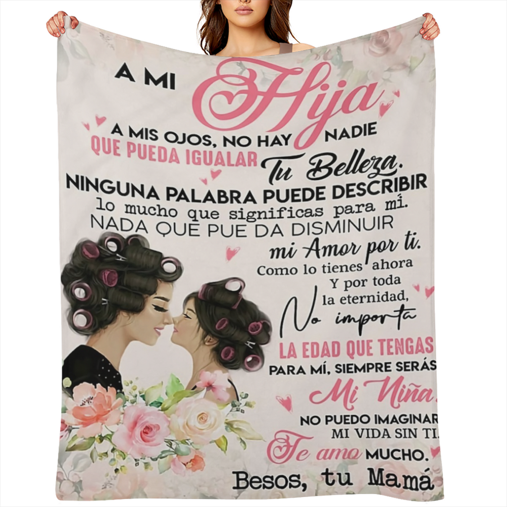1pc Manta de Franela Sper Suave, Carta a Mi Hija, Aliento Positivo de Mam, Manta Suave y Cmoda para Sof para Cumpleaos, Graduacin
