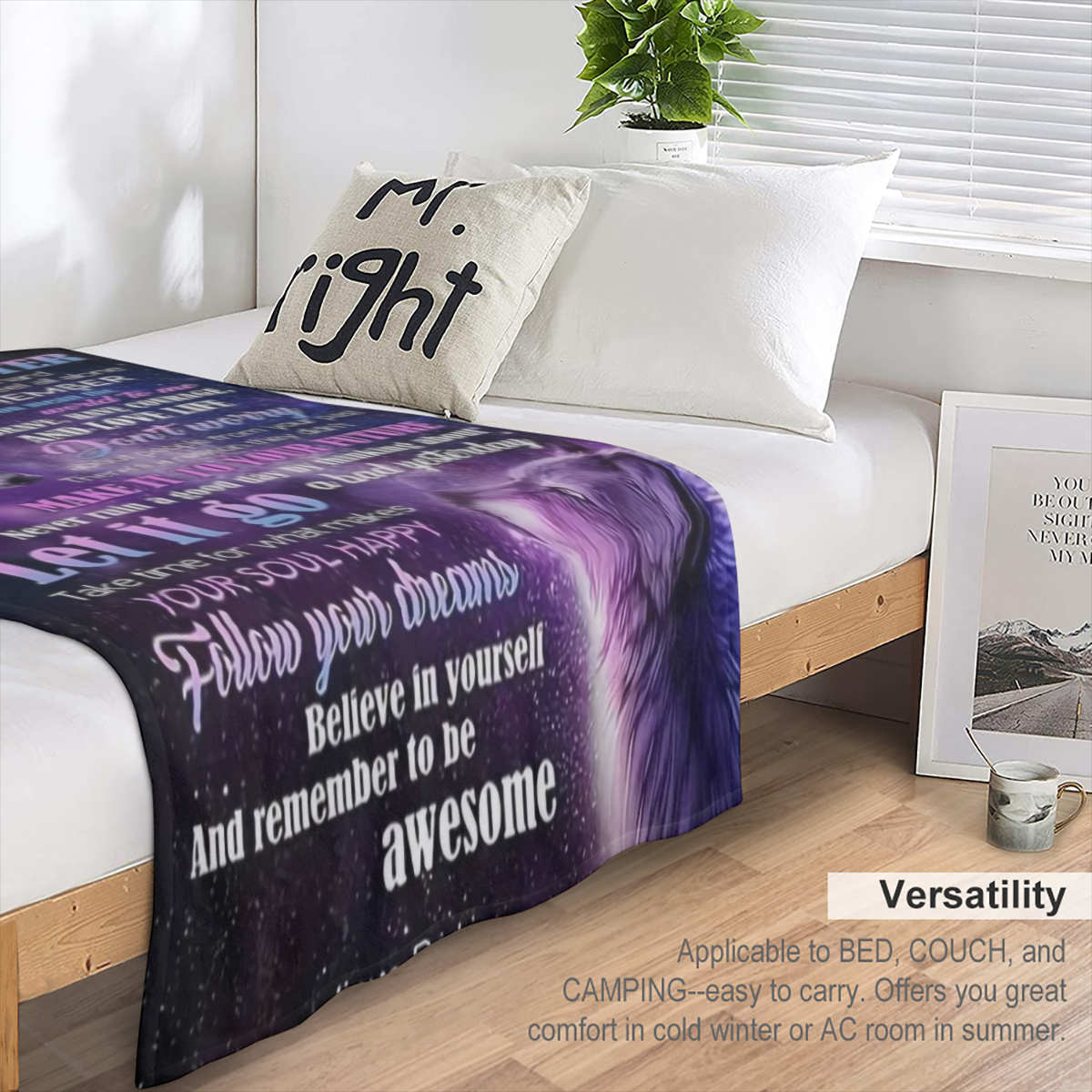 1pc Daughter Gifts From Dad - Daughter Blanket, To My Daughter Wolf Blanket, Blankets For Daughter - Father Daughter Gifts - Mothers Day, Birthday Gifts For Daughter Throw Blanket 60x80, Soft And Comf