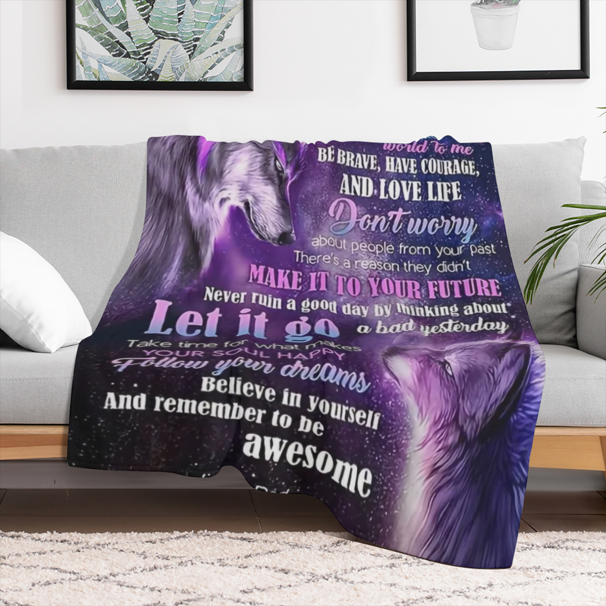 1pc Daughter Gifts From Dad - Daughter Blanket, To My Daughter Wolf Blanket, Blankets For Daughter - Father Daughter Gifts - Mothers Day, Birthday Gifts For Daughter Throw Blanket 60x80, Soft And Comf