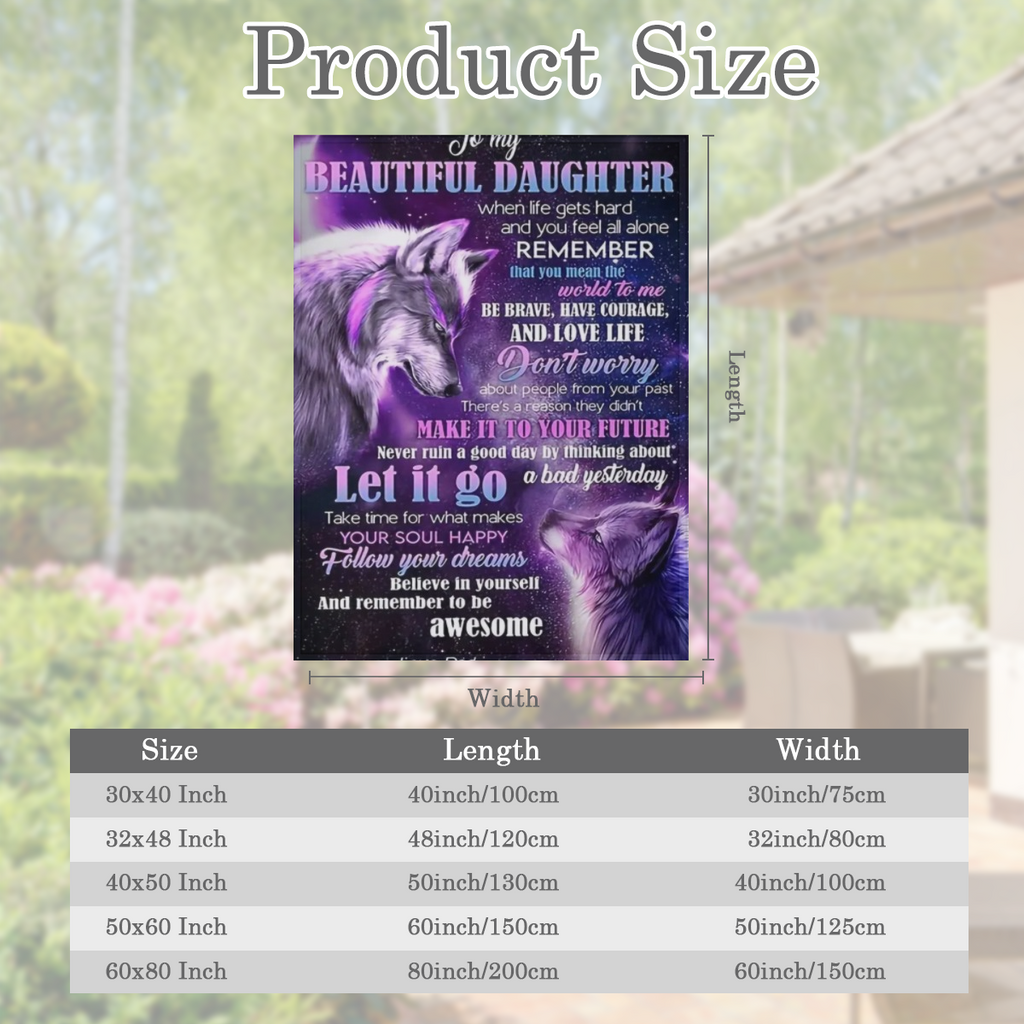 1pc Daughter Gifts From Dad - Daughter Blanket, To My Daughter Wolf Blanket, Blankets For Daughter - Father Daughter Gifts - Mothers Day, Birthday Gifts For Daughter Throw Blanket 60x80, Soft And Comf