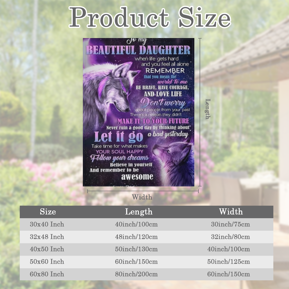 1pc Daughter Gifts From Dad - Daughter Blanket, To My Daughter Wolf Blanket, Blankets For Daughter - Father Daughter Gifts - Mothers Day, Birthday Gifts For Daughter Throw Blanket 60x80, Soft And Comf