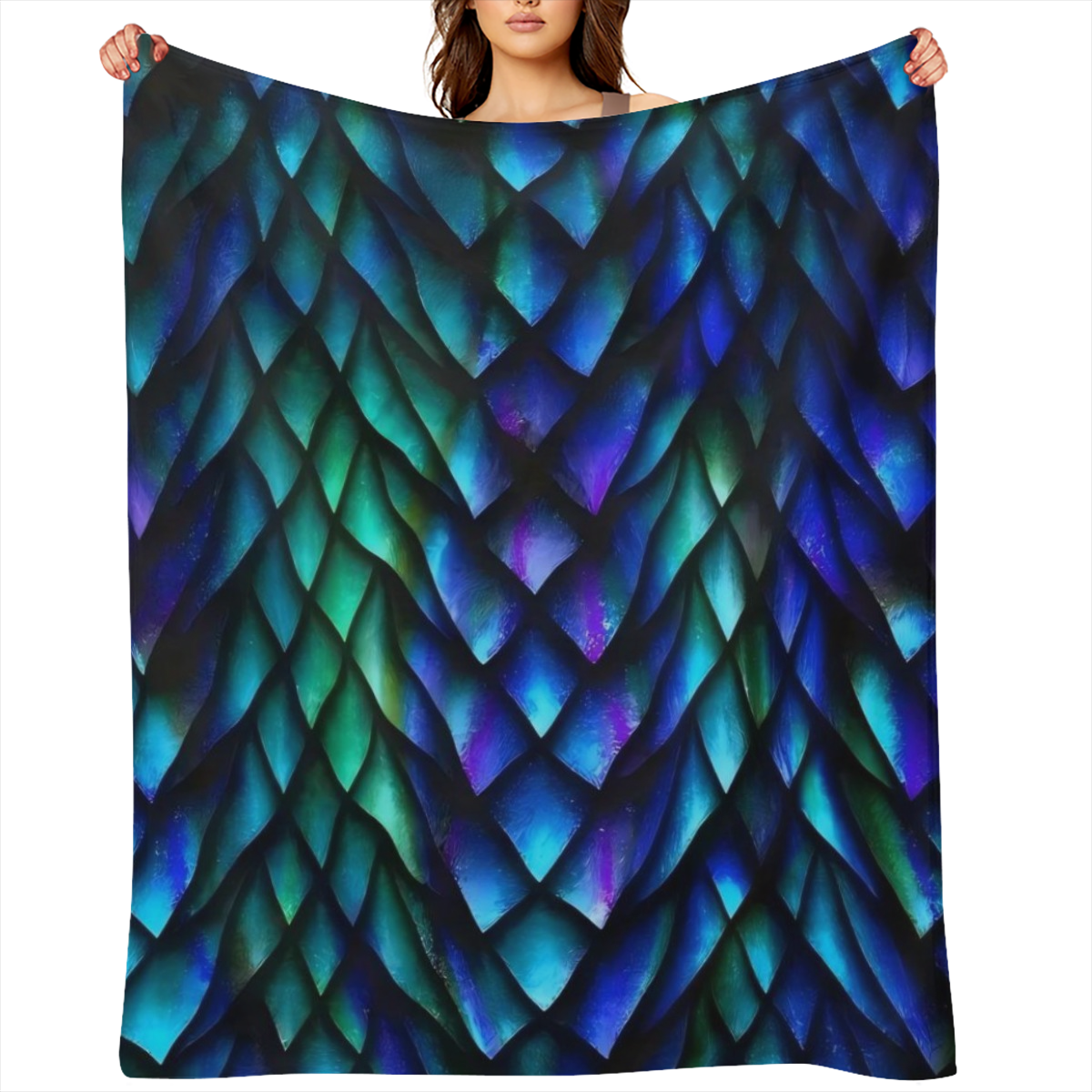 Soft & Cozy Dragon Scale Print Flannel Throw Blanket - Tear-Resistant, Stain-Proof, All-Season Comfort for Couch, Bed, Office, and Travel