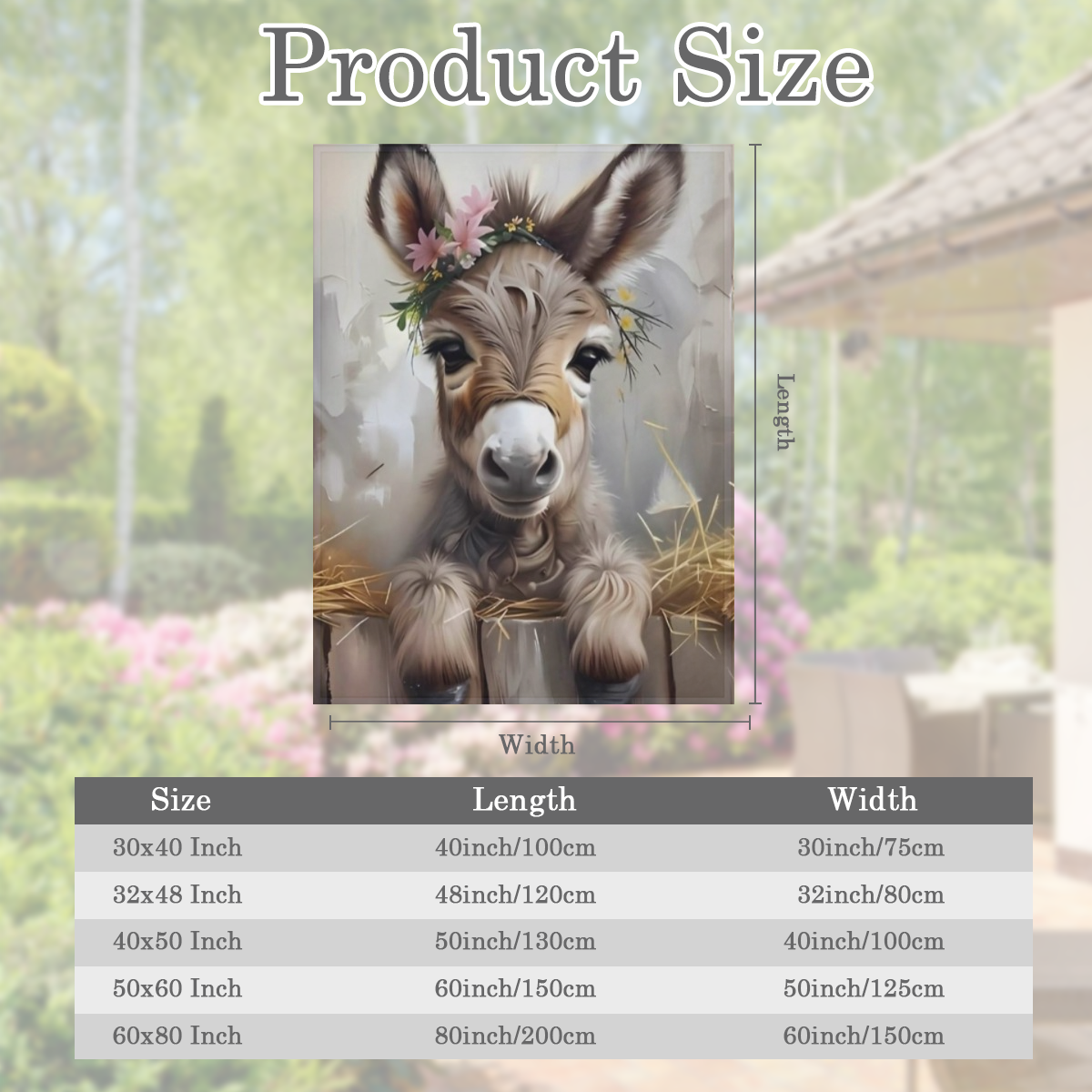 1pc Cozy Cartoon Donkey Flannel Print Blanket Soft, Warm, and Tear-Resistant for All Seasons Rustic Style with Floral Accents Perfect for Sofa, Bed, Office, Travel Ideal Gift for Friends, Sofa Throw R