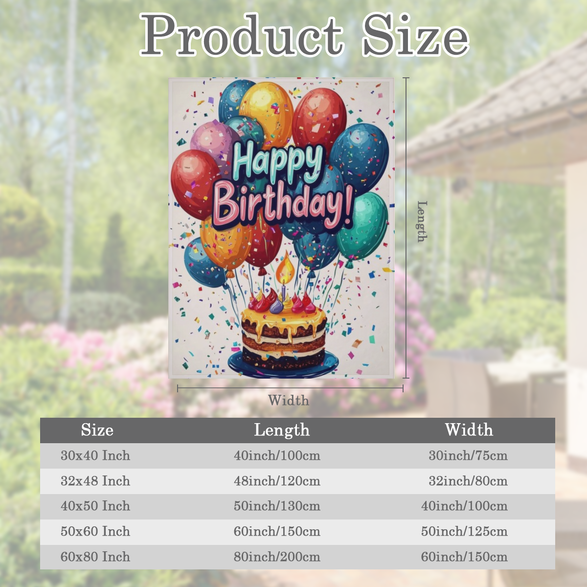 1pc Happy Birthday Fluffy Fleece Blanket with Colorful Balloons & Cake Design - Soft OutdoorIndoor Blanket for Home Decor, Parties, and Special Occasions, Outdoor Blanket Vibrant Blanket Design Flanne