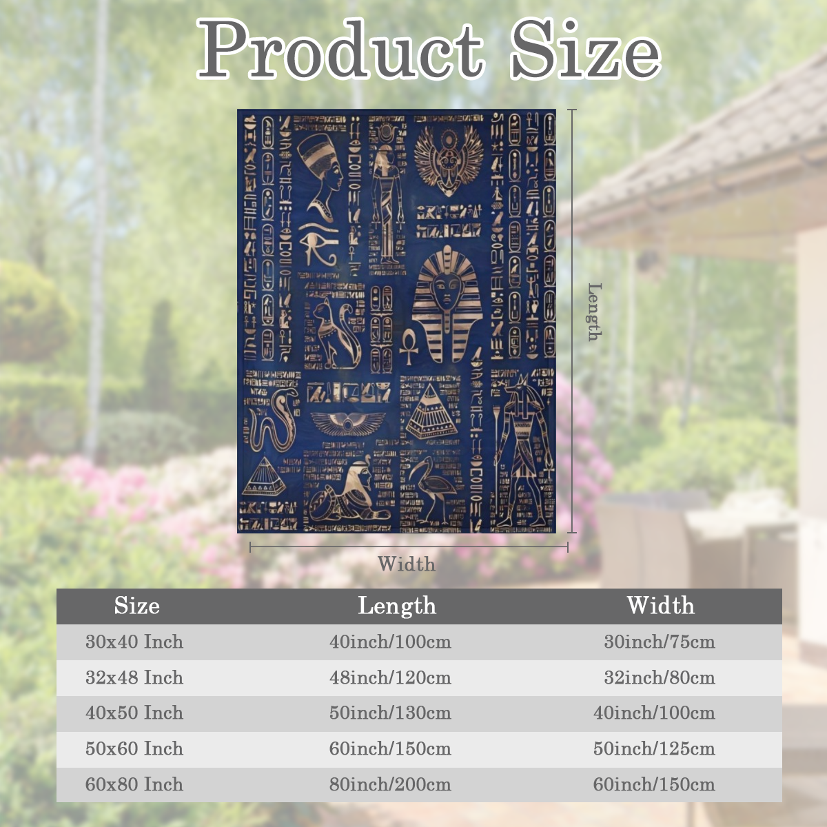 Antique Charm Vintage Egyptian Print Flannel Throw Blanket - Soft Warm Cozy for Couch Bed Office and Travel Machine Washable