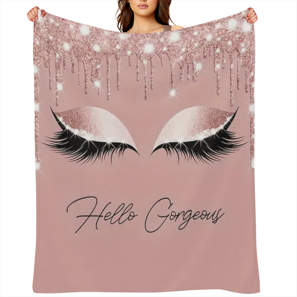 Contemporary Hypoallergenic Flannel Throw Blanket with Cute Pig and Humorous Phrase, Digital Print, Polyester, All Seasons, Dry Clean, Multipurpose Cozy Bedding with Unique Design