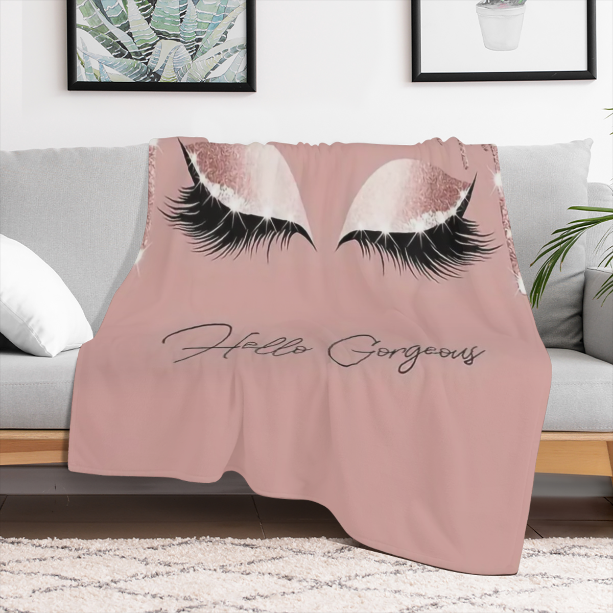 Contemporary Hypoallergenic Flannel Throw Blanket with Cute Pig and Humorous Phrase, Digital Print, Polyester, All Seasons, Dry Clean, Multipurpose Cozy Bedding with Unique Design