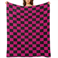 Contemporary Plaid Checkered Flannel Throw Blanket - Hypoallergenic, Tear Resistant, All-Season Knitted Polyester Throw for Multipurpose Use - Digital Print, Space Themed, Ideal for Nap, Couch, Travel