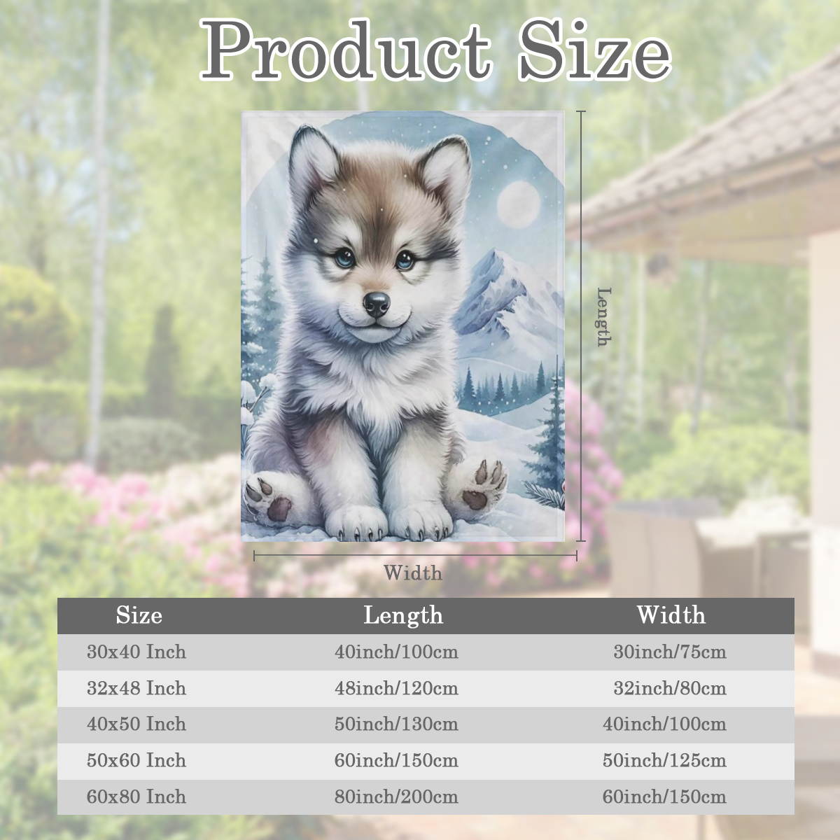 1pc Warm Gift - FLuffy Wolfdog In The Snow Cute Fun Print Flannel Blanket, Soft Warm Cozy Skin- friendly Machine Washable Blanket For Sofa Bed Car Camping Office Home Decor, Multipurpose Gift Blanket