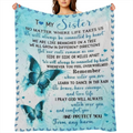 1 piece flannel blanket from sister blanket to my sister warm and comfortable soft blanket for sofa bed sofa office camping
