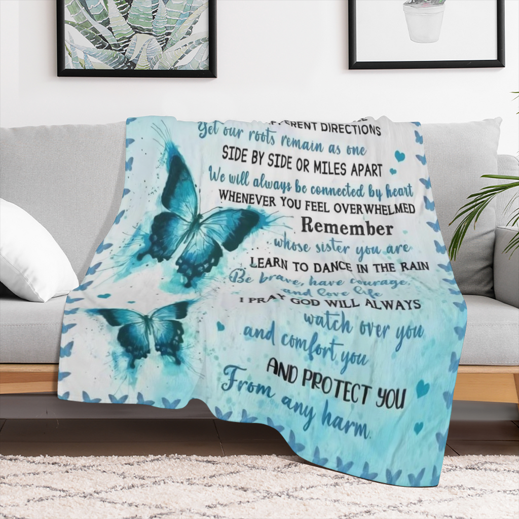 1 piece flannel blanket from sister blanket to my sister warm and comfortable soft blanket for sofa bed sofa office camping