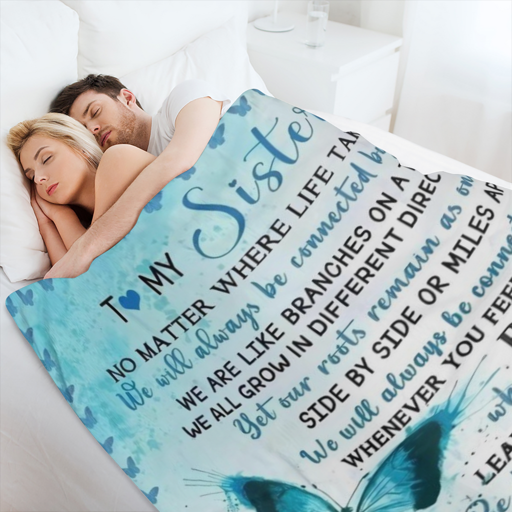 1 piece flannel blanket from sister blanket to my sister warm and comfortable soft blanket for sofa bed sofa office camping