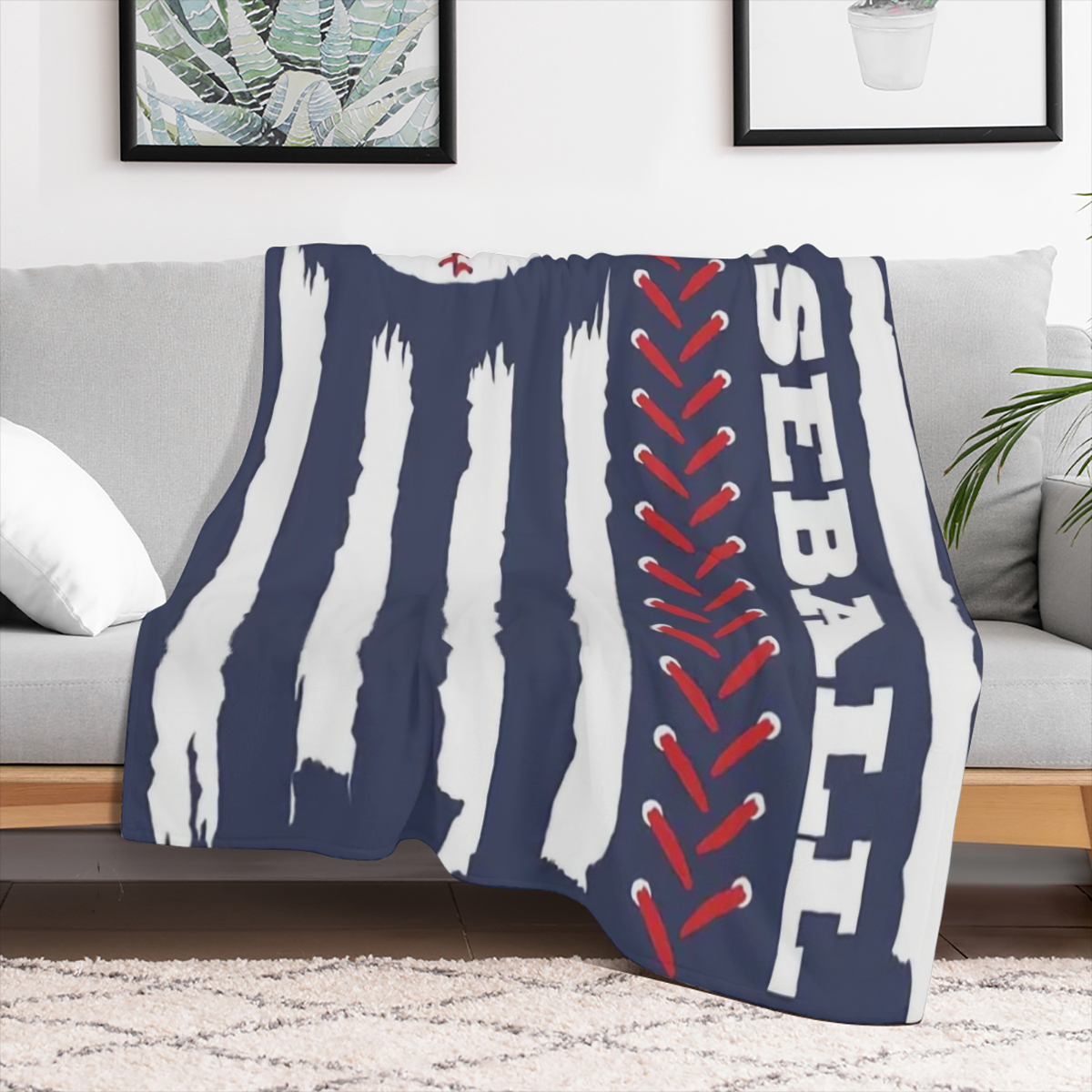1pc Soft & Cozy Baseball Print Flannel Fleece Throw Blanket - Contemporary Style, All- Season Knitted Polyester, Digital Print for Napping, Office, School, Home, Picnic, and Travel
