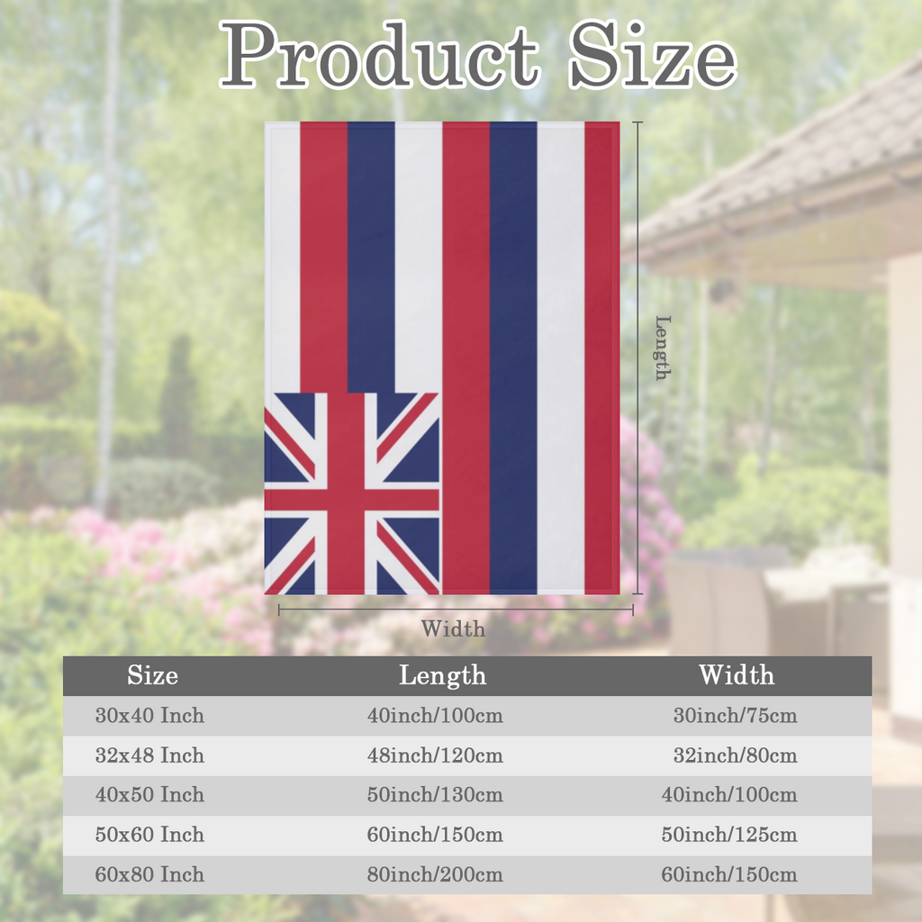 1pc Hawaiian Flag Printed Adult Blanket Four Seasons Flannel Fleece Blanket Soft Warm Plush Blanket Sofa Bed Camping Travel Theater Ideal Flag Gift and Holiday Gift