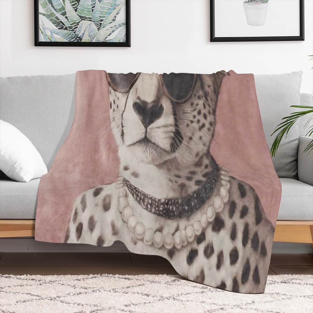 1pc Retro Floral Leopard Print Flannel Blanket - Soft, Cozy, and Lightweight for Sofa, Bed, Car, or Travel - All- Season Versatility, Mixed Colors, Perfect Gift for Home or Office Decor, Leopard Decor