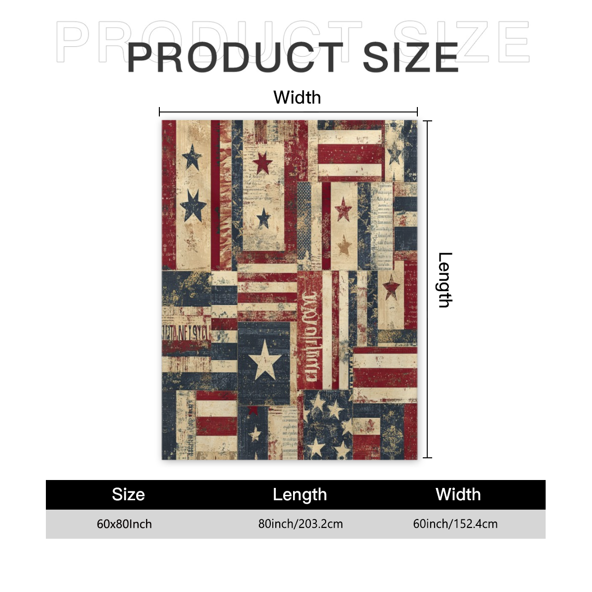 Vintage American Flag Throw Blanket - Red White Blue Star Stripes & Distressed Wood Texture Design, Ultra-Soft 280GSM Flannel All-Season Cozy Blanket for Couch, Bed, Sofa, Camping, Office - Patriotic