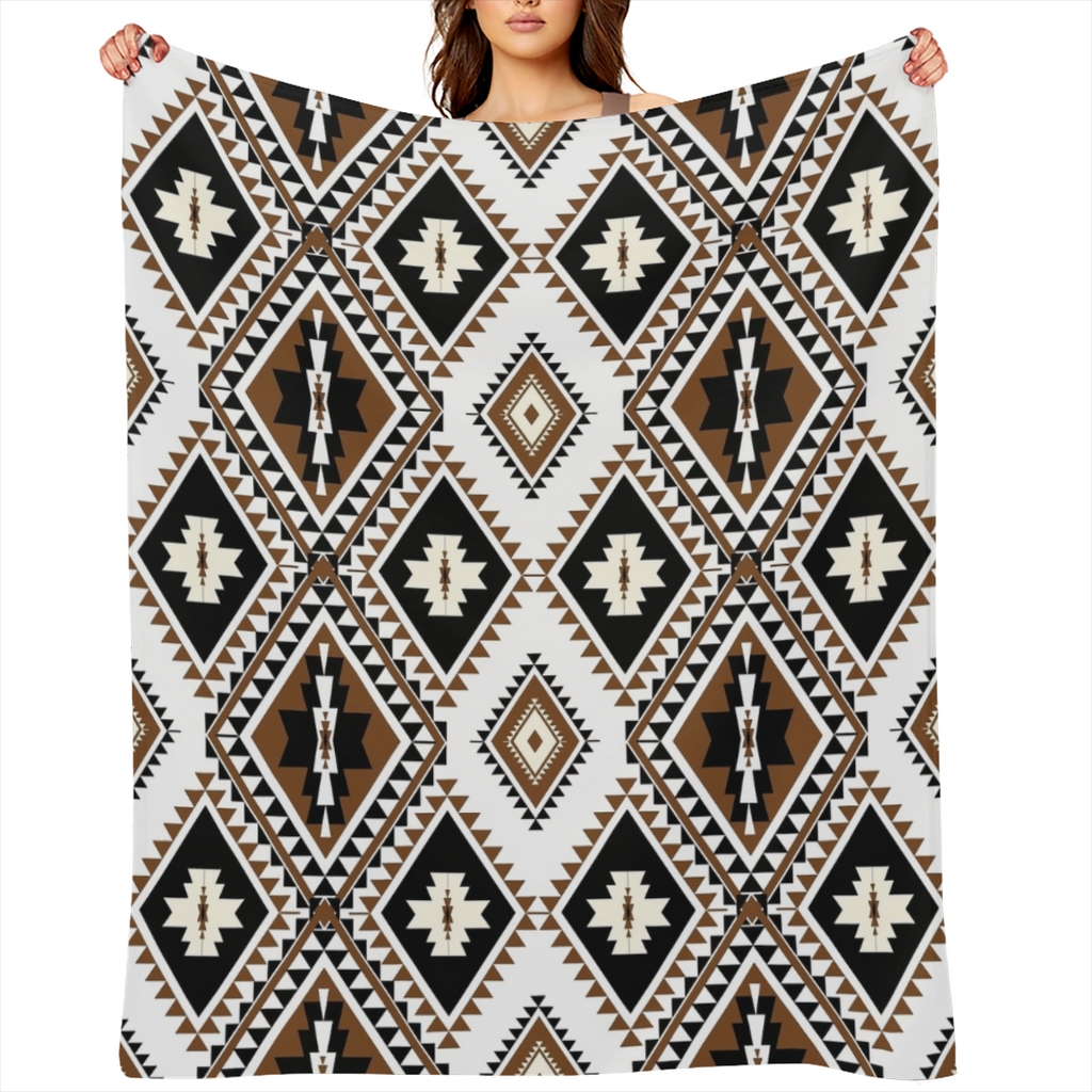 Geometric Ethnic African American Throw Blanket 280GSM Flannel Blankets for Couch Bed Sofa Dorm, Warmth Soft Cozy Fleece Blanket Gifts for Her Him All Season