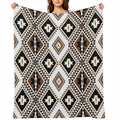 Geometric Ethnic African American Throw Blanket 280GSM Flannel Blankets for Couch Bed Sofa Dorm, Warmth Soft Cozy Fleece Blanket Gifts for Her Him All Season