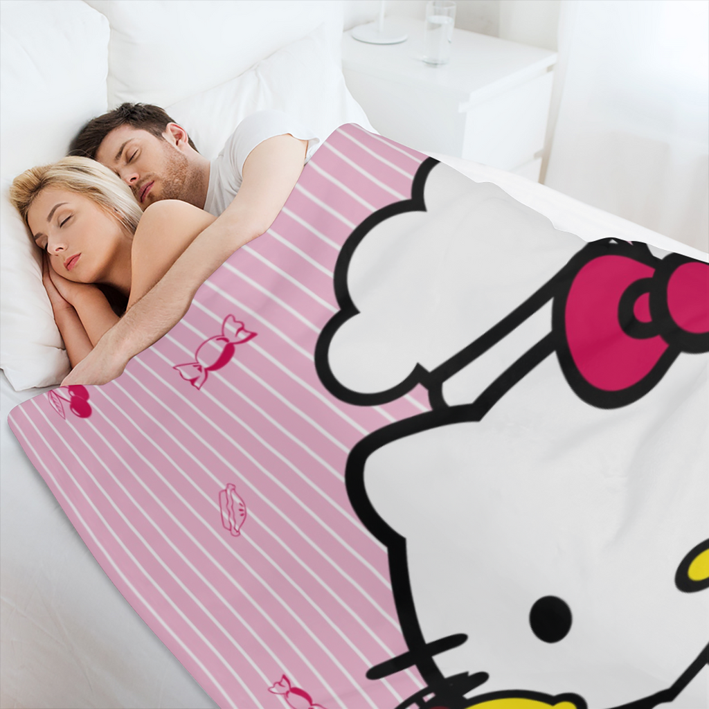 13pcs Sanrio Hello Kitty Throw Blanket Plush for Sofa, Thermal Pet, Women' s Outdoor and Car Camping