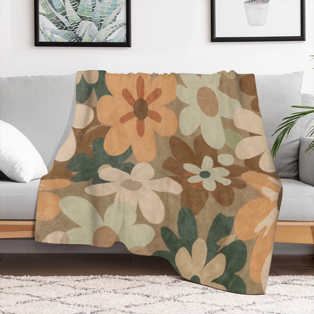 Beautiful Flower Blanket Throw Blanket - Soft, Warm, and Cozy Flannel Blanket for All - Lightweight Antipilling Plush Blanket for Sofa, Office, Travel, and Outdoor Use - 50X60 Inches