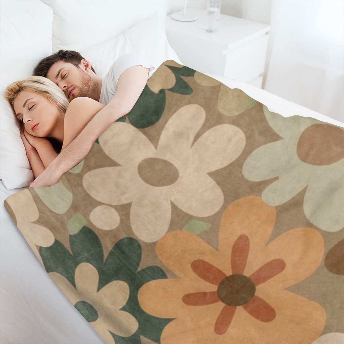 Beautiful Flower Blanket Throw Blanket - Soft, Warm, and Cozy Flannel Blanket for All - Lightweight Antipilling Plush Blanket for Sofa, Office, Travel, and Outdoor Use - 50X60 Inches