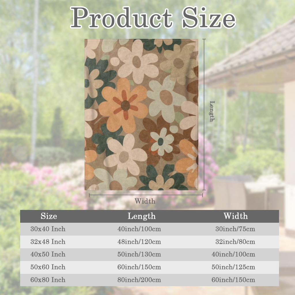 Beautiful Flower Blanket Throw Blanket - Soft, Warm, and Cozy Flannel Blanket for All - Lightweight Antipilling Plush Blanket for Sofa, Office, Travel, and Outdoor Use - 50X60 Inches