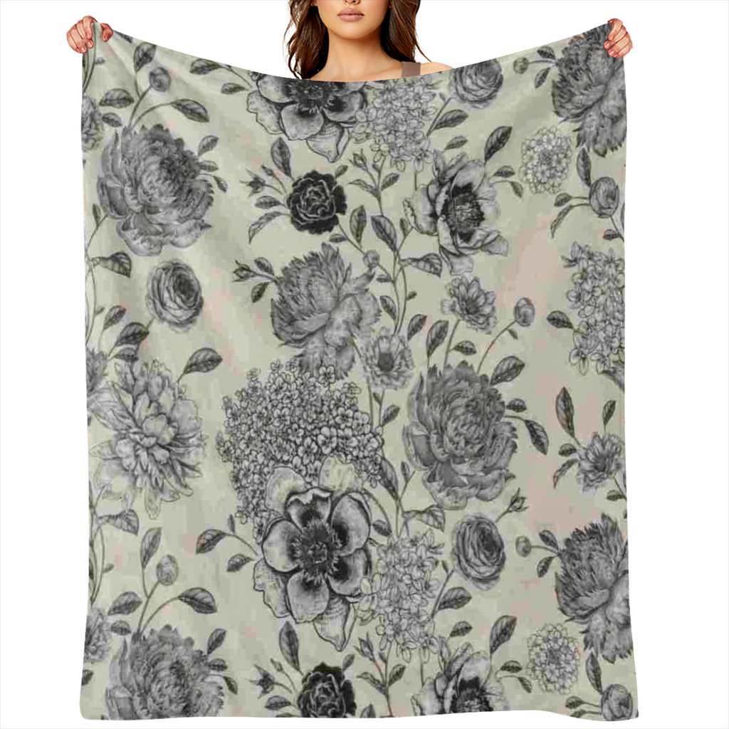 1 vintage floral print blanket, thickened flannel blanket, soft warm blanket nap blanket for sofas, office beds camping trips, multi- purpose gift blanket for all seasons