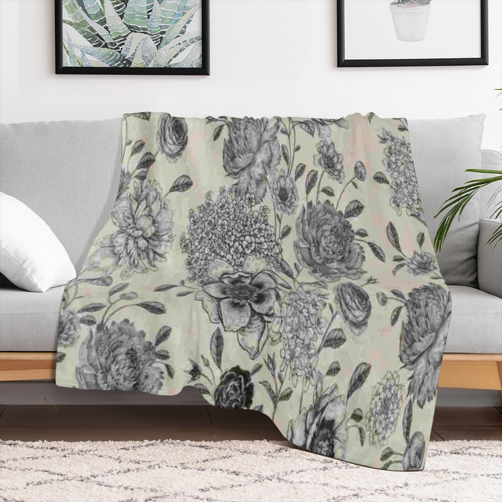 1 vintage floral print blanket, thickened flannel blanket, soft warm blanket nap blanket for sofas, office beds camping trips, multi- purpose gift blanket for all seasons
