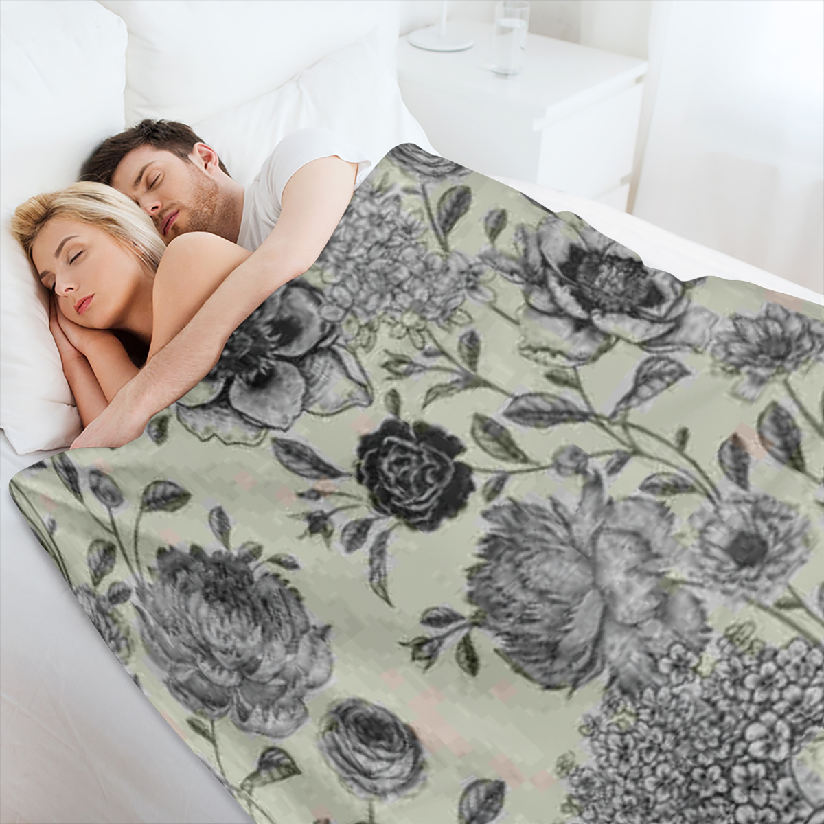 1 vintage floral print blanket, thickened flannel blanket, soft warm blanket nap blanket for sofas, office beds camping trips, multi- purpose gift blanket for all seasons