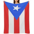 1pc Puerto Rico Flag Printed Adult Blanket Four Seasons Flannel Blanket Soft Warm Plush Blanket Sofa Bed Camping Travel Theater Ideal Flag Gift and Holiday Gift