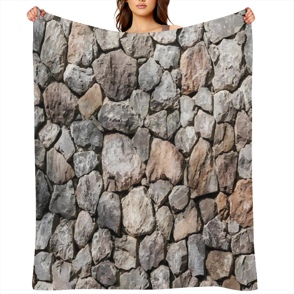 A Cozy Fleece Blanket Featuring a Stone Texture Pattern, Stylish, Soft, And Warm, Making It a Versatile Gift Suitable for All Seasons. Perfect for Use on Sofas, Beds, in The Office, And While Travelin