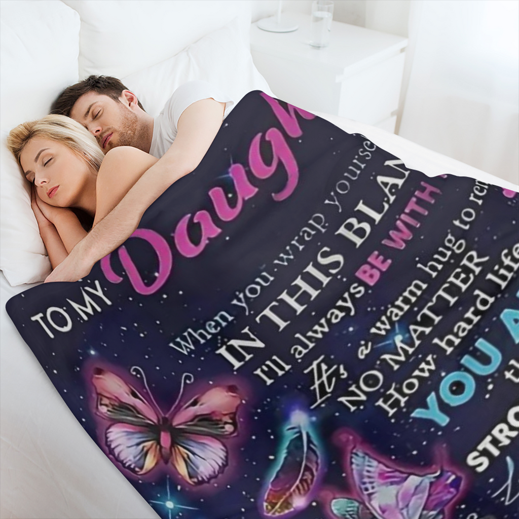 1pc Purple Envelope Blanket For My Daughter, Lightweight Flannel Throw For Sofa, Bed, Travel, Camping, Livingroom, Office, Couch, Chair, And Bed, Digital Printing Fleece Blanket With Soft And Warm Fla