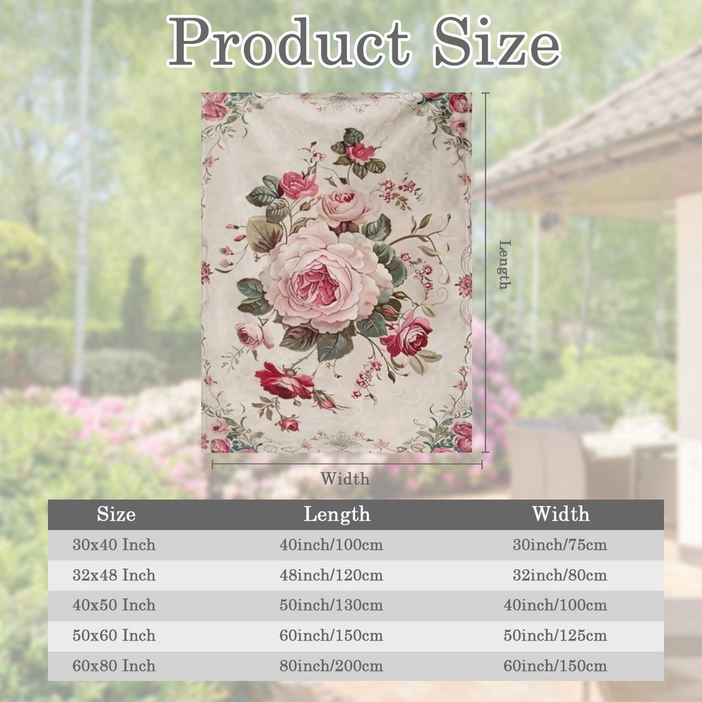 1 pink floral print flannel blanket Novelty Flannel blanket Soft and comfortable nap Office School and family picnic trip gift Flannel blanket