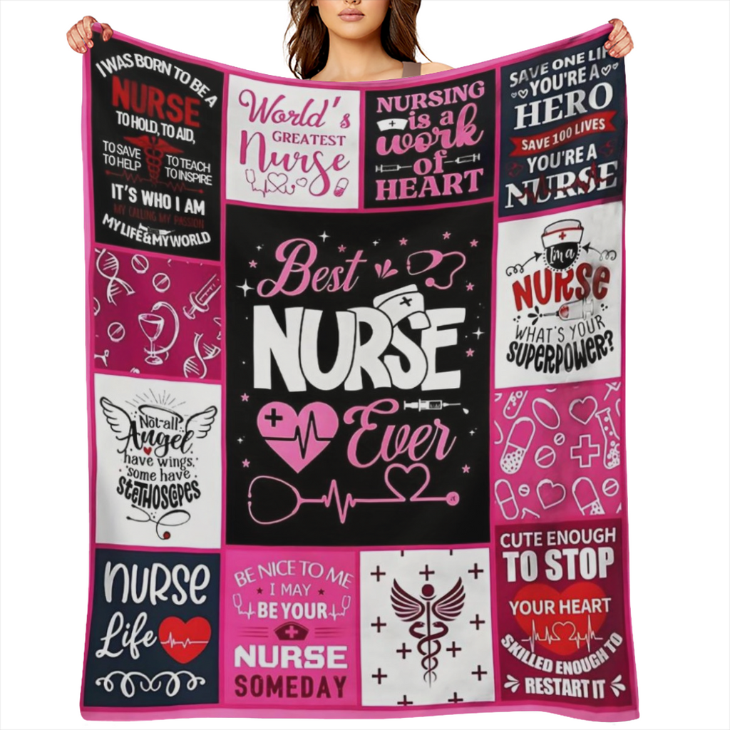 1pc Blanket Gifts for Nurses Soft Blanket Flannel Blanket for Sofa, Bed, Or Outdoor Use