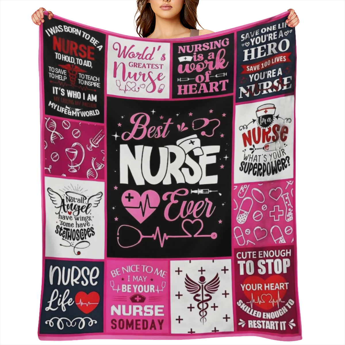 1pc Blanket Gifts for Nurses Soft Blanket Flannel Blanket for Sofa, Bed, Or Outdoor Use