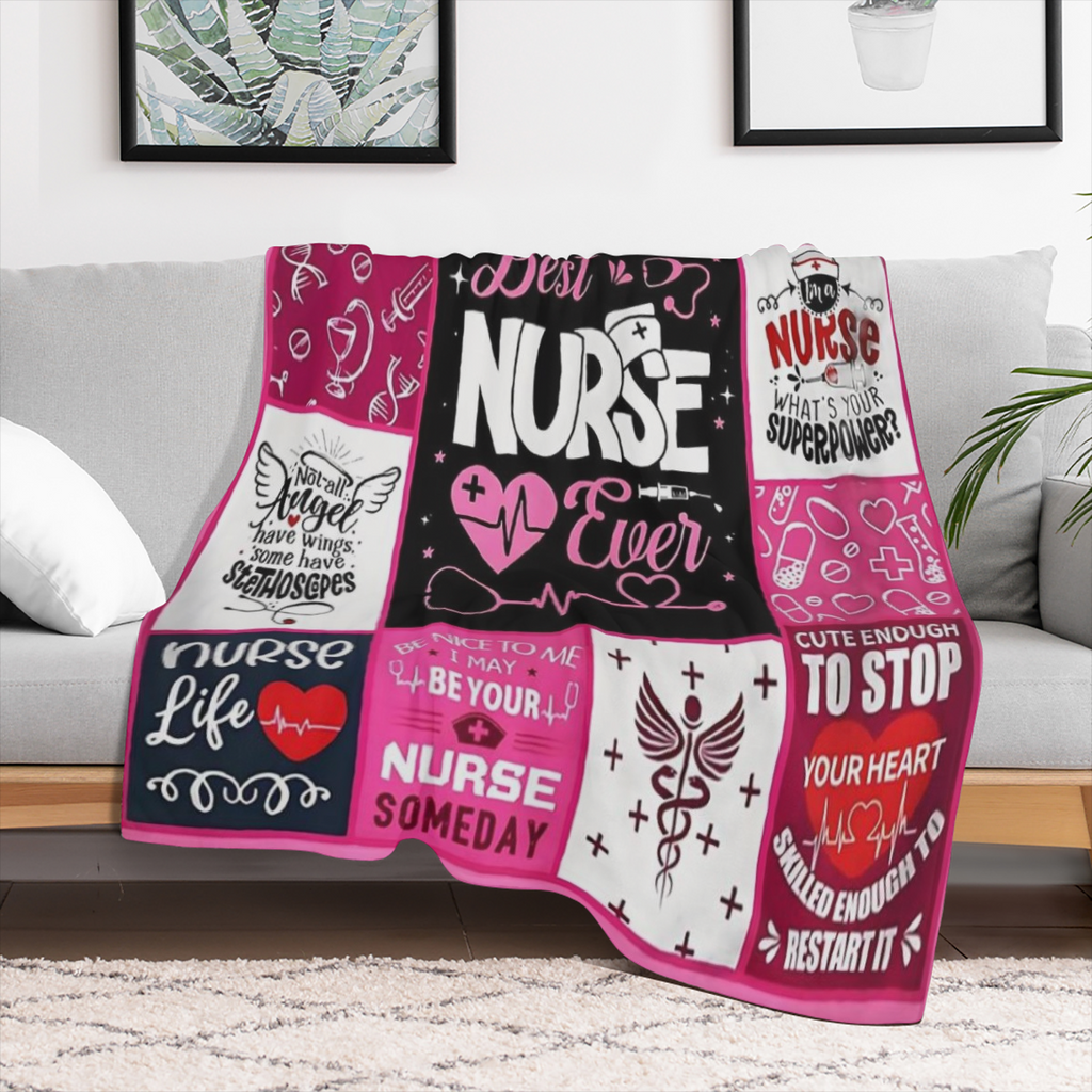 1pc Blanket Gifts for Nurses Soft Blanket Flannel Blanket for Sofa, Bed, Or Outdoor Use