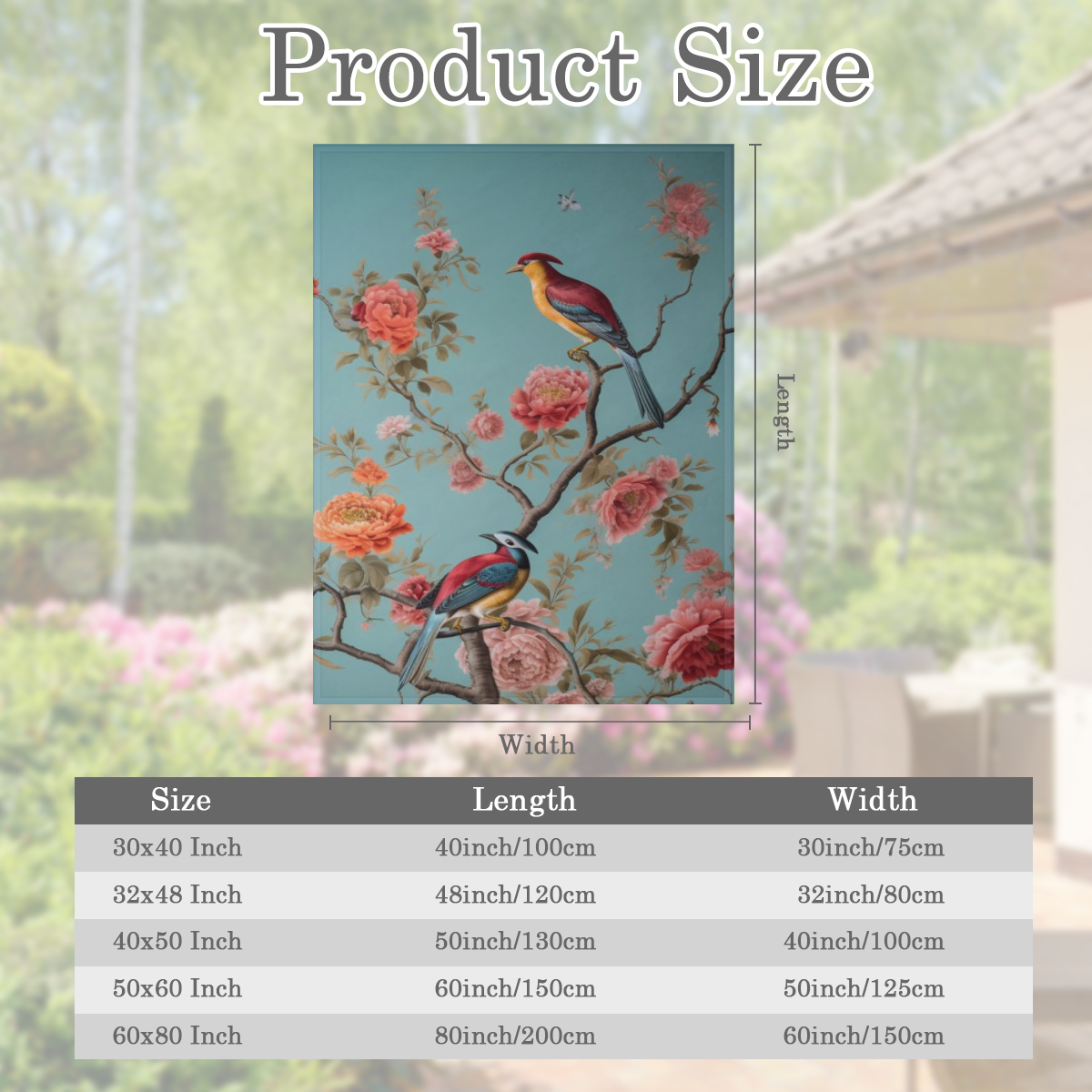 Cozy Rustic Bird & Floral Print Throw Blanket - Soft Fleece, 280GSM, Vibrant Nature Design for Couch, Sofa, Bed, or Office - Perfect All- Season Gift for Youngsters & Adults, Gift for Nature Lovers Vi