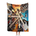 Ultra-Soft Guitar Flannel Throw Blanket Vibrant, Colorful Electric & Acoustic Guitars Design, Warm, Portable, All-Season Perfect Valentine's Gift for Music Lovers and Outdoor Enthusiasts