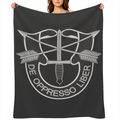 1 Army Special Forces Insignia Printed Polyester Fleece Blanket - Soft, Warm, Luxurious Flannel for Sofa, Bed, Camping, Travel - Ideal for Military Lovers and Holiday Gifts