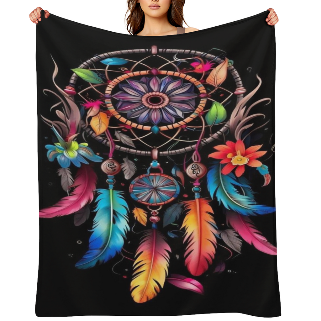 Dream Catcher Polyester Blanket - Large Soft and Warm Multipurpose Sofa Sofa Office Bed Camping Travel Blanket 100 Polyester Ideal Creative Gift for All Seasons