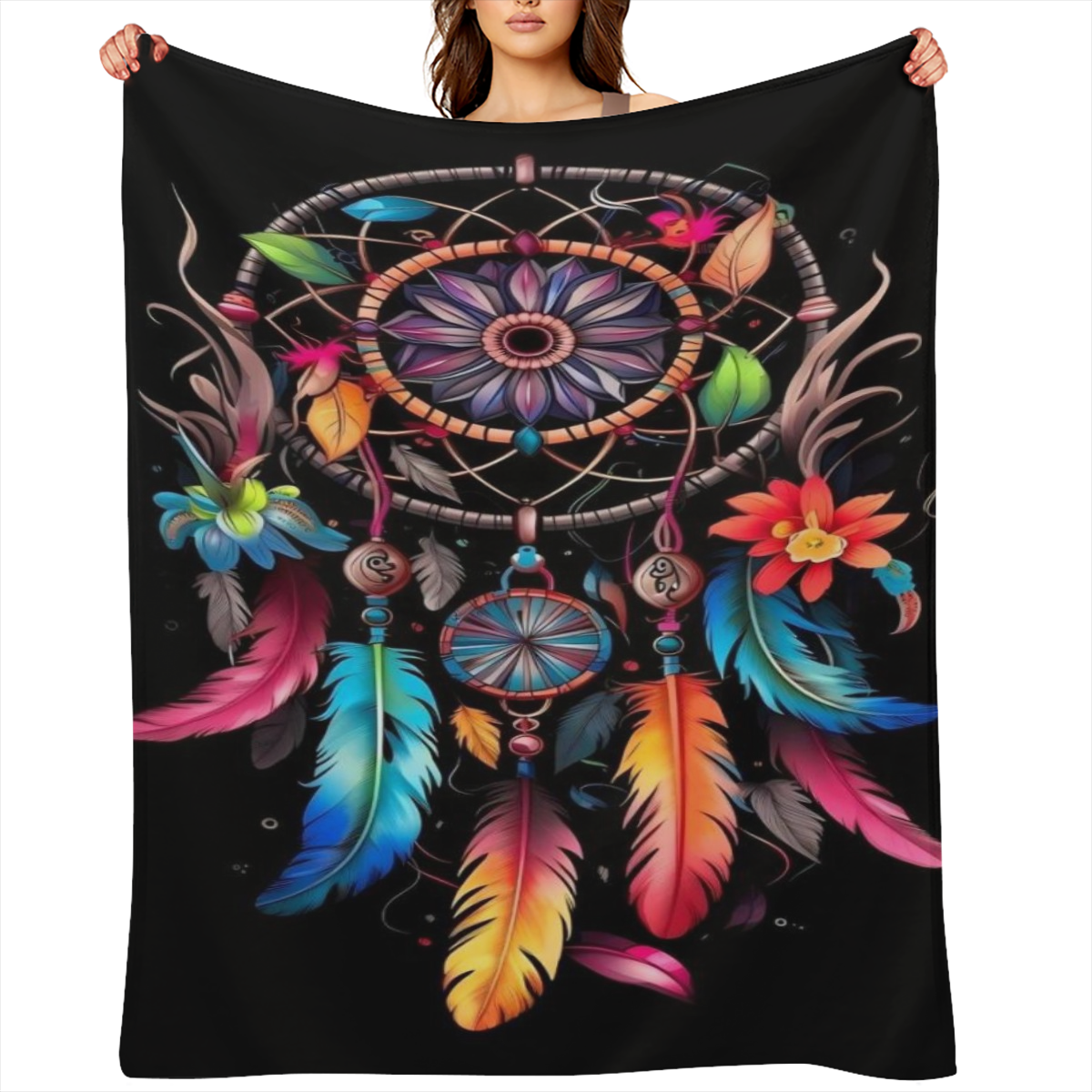 Dream Catcher Polyester Blanket - Large Soft and Warm Multipurpose Sofa Sofa Office Bed Camping Travel Blanket 100 Polyester Ideal Creative Gift for All Seasons