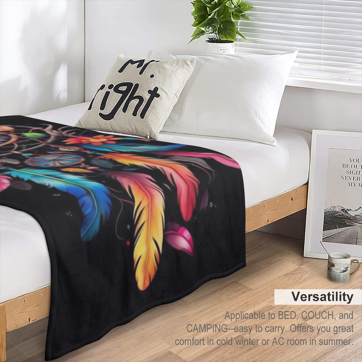 Dream Catcher Polyester Blanket - Large Soft and Warm Multipurpose Sofa Sofa Office Bed Camping Travel Blanket 100 Polyester Ideal Creative Gift for All Seasons
