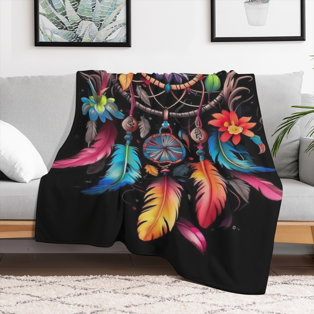 Dream Catcher Polyester Blanket - Large Soft and Warm Multipurpose Sofa Sofa Office Bed Camping Travel Blanket 100 Polyester Ideal Creative Gift for All Seasons