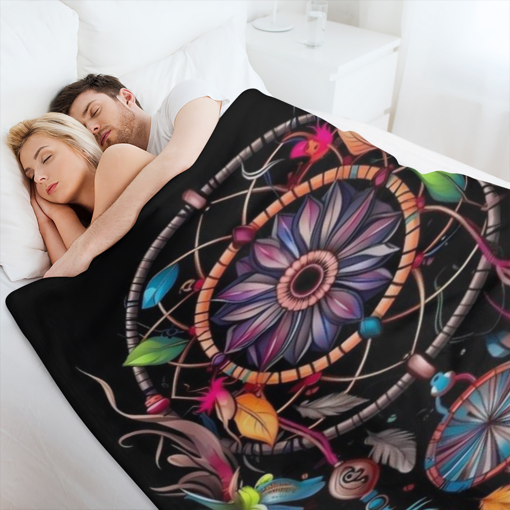 Dream Catcher Polyester Blanket - Large Soft and Warm Multipurpose Sofa Sofa Office Bed Camping Travel Blanket 100 Polyester Ideal Creative Gift for All Seasons