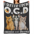 1pc Soft & Cozy Cat Pattern Flannel Blanket, Personality Comfort Throw for Sofa, Bed, Office, Camping & Travel, Multi- Purpose Blanket
